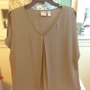 Chico’s khaki blouse size 2 (L)
